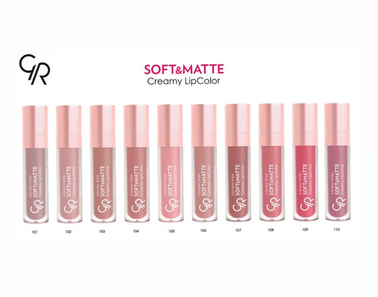 Golden rose soft matte & cream lip color set of 10 shades