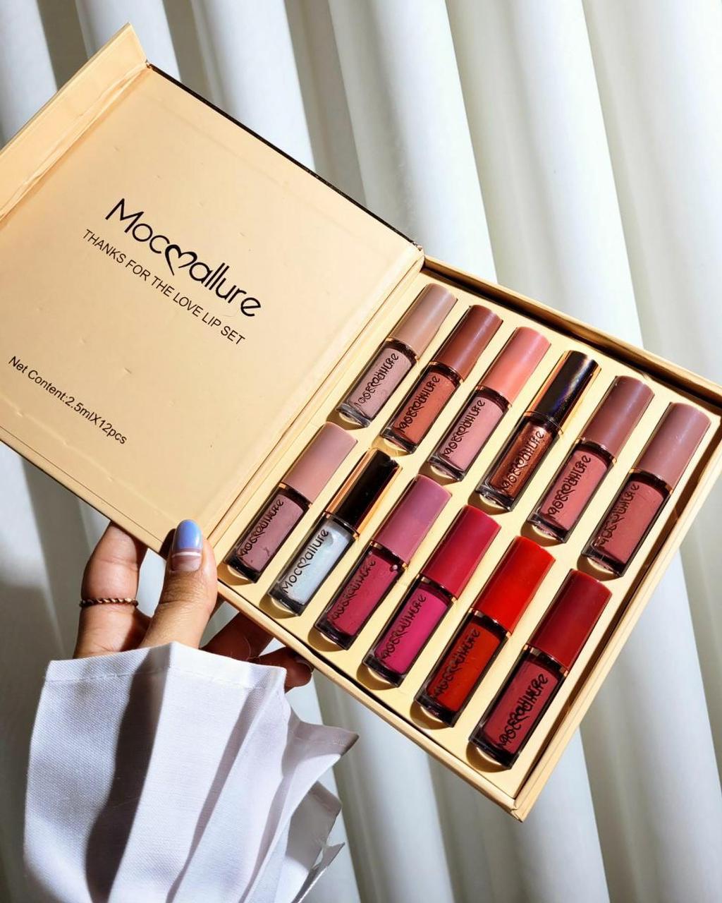 Mocallure matte lipgloss pack of 12 colors