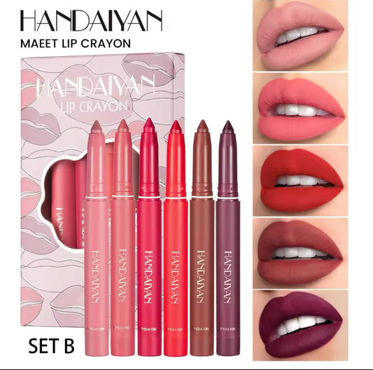 Handaiyan Maeet Lip Crayon pack of 6