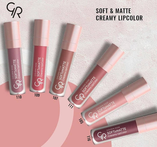 Golden rose soft matte & cream lip color set of 10 shades