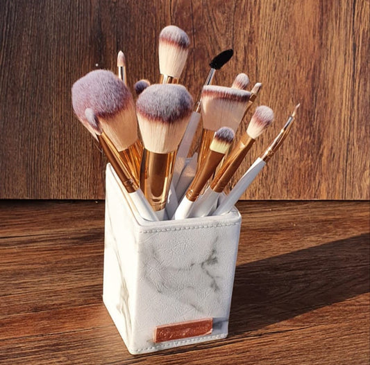 Bh cosmetics Rose Gold White brushes set with holder