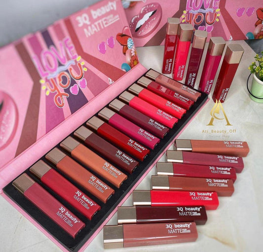3Q Matte Beauty lip gloss pack of 12