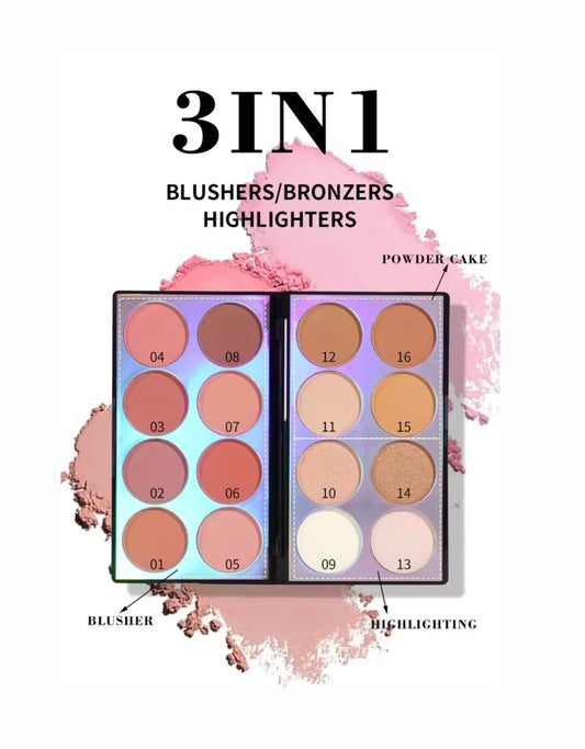 Missrose 3 in 1 
Blusher , bronzer , highlighter pallete