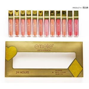 Emelie matte nude lipgloss pack of 12